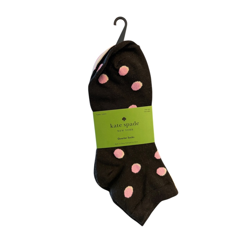 Kate‎ Spade New York Womens 3 Pack Quarter Socks Size 4-10